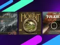 Okładki książek J.R.R. Tolkiena: "Upadek Numenoru", "Hobbit, czyli tam i z powrotem" oraz "Władca Pierścieni: Drużyna Pierścienia". Autor władcy pierścieni w całej okazałości.