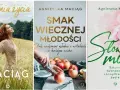 Trzy okładki książek Agnieszki Maciąg: "Pełnia życia", "Smak wiecznej młodości" i "Słowa mocy".