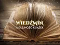 Otwarta, stara księga z napisem "Wiedźmin Kolejność książek". Idealny przewodnik, jak czytać Wiedźmina od początku.