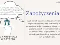 Dziewczyna robi selfie, planuje shopping i "cool meeting". Tekst omawia zapożyczenia w języku polskim, podkreślając, że ich nadużywanie stanowi zagrożenie.
