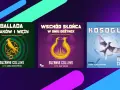 Okładki audiobooków z cyklu "Igrzyska Śmierci": "Ballada ptaków i węży", "Wschód słońca w dniu dożynek" i "Kosogłos".