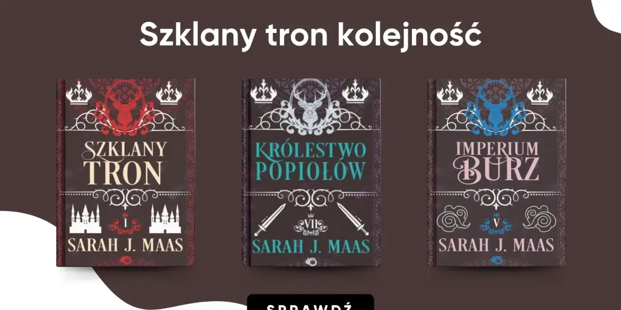 Okładki książek "Szklany tron", "Królestwo popiołów" i "Imperium burz" Sarah J. Maas. Ile jest książek Wojownicy? Sprawdź!