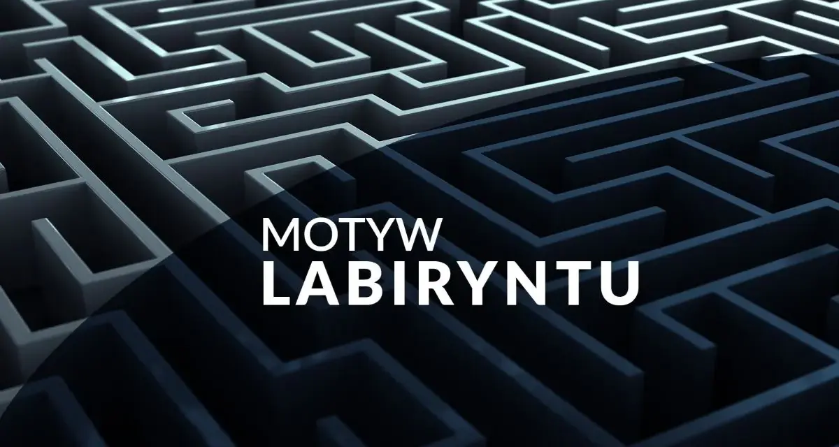 Skomplikowany labirynt, symbolizujący motyw labiryntu w literaturze, gdzie bohaterowie szukają wyjścia z życiowych zawiłości.