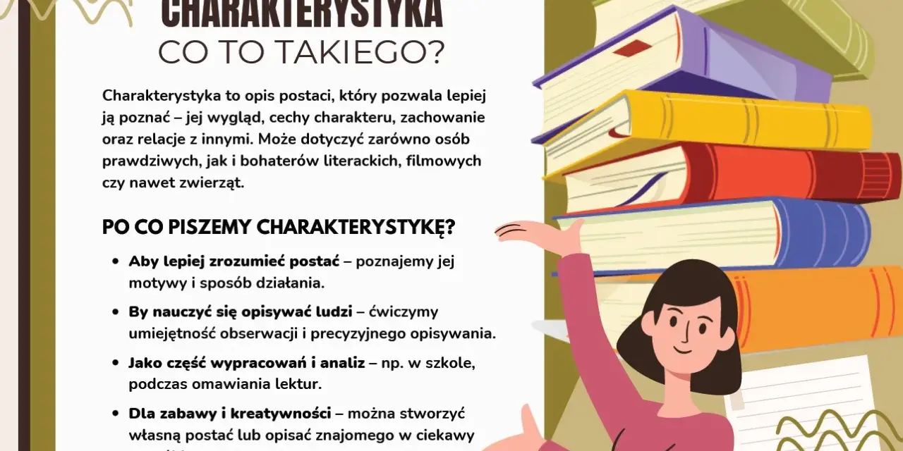 Jak napisać charakterystykę postaci? Dowiedz się, jak opisać wygląd, cechy i zachowanie, by lepiej poznać bohatera.