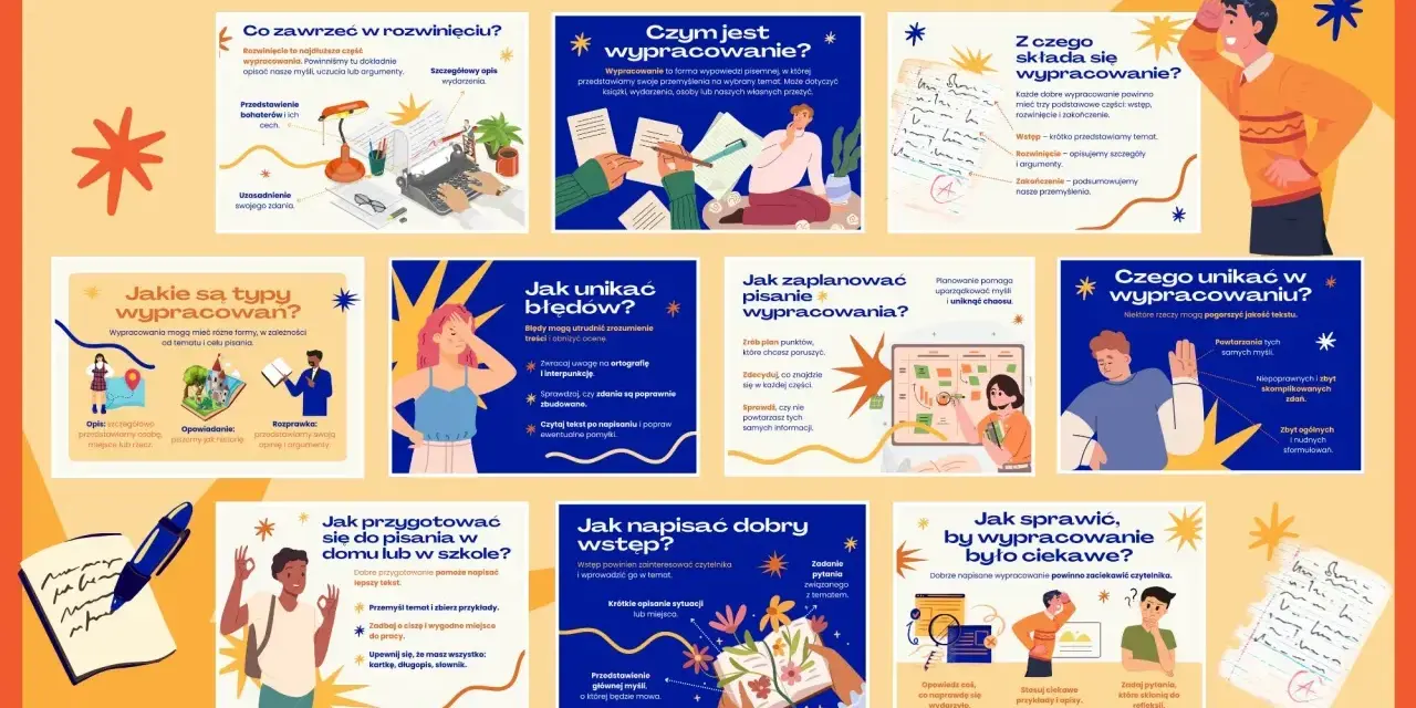 Co to jest wypracowanie? To forma pisemnej wypowiedzi, która przedstawia przemyślenia na wybrany temat. Może dotyczyć książki, wydarzenia lub własnych przeżyć.