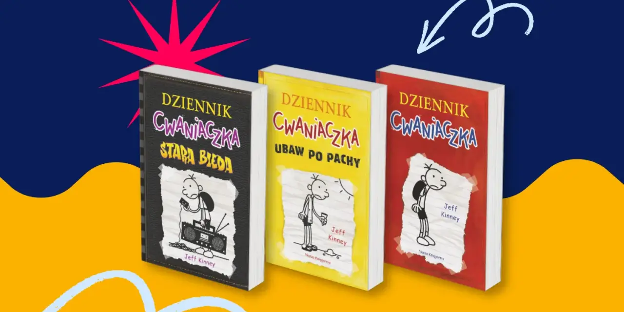 Kolekcja książek "Dziennik Cwaniaczka" w różnych tomach. Idealna dla fanów serii, którzy chcą poznać przygody Grega w odpowiedniej kolejności.