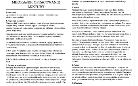 Mikołajek lektura klasa 4: przygody małego Francuza, szkolne psoty, zabawy w kowbojów i mecz piłki nożnej.