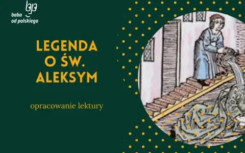 Legenda o świętym Aleksym: ilustracja przedstawia scenę z życia świętego, gdzie osoba na schodach wylewa wodę na leżącego poniżej.