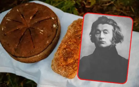 Chleb i postać z "Dziadów III" Mickiewicza.