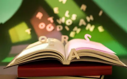 Otwarta księga, z której wylatują litery. Co to za magia słów?