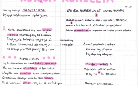 Opracowanie księgi Koheleta, inaczej Eklezjastesa. Tekst zawiera rozważania o mądrości, przemijaniu i marności.