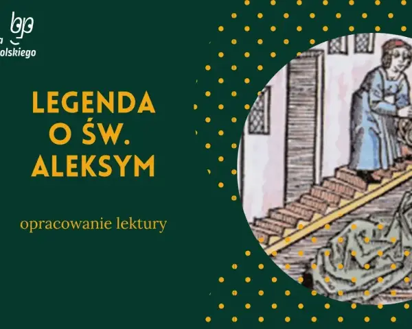 Legenda o świętym Aleksym: ilustracja przedstawia scenę z życia świętego, gdzie osoba na schodach wylewa wodę na leżącego poniżej.