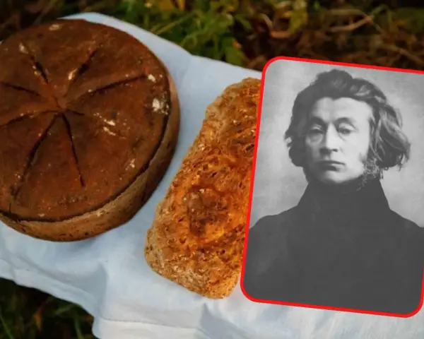 Chleb i postać z "Dziadów III" Mickiewicza.