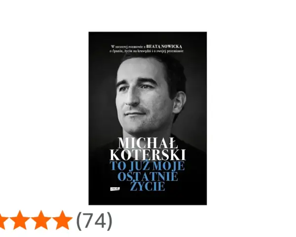 Okładka książki "Michał Koterski. To już moje ostatnie życie" z portretem aktora.