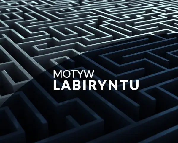 Skomplikowany labirynt, symbolizujący motyw labiryntu w literaturze, gdzie bohaterowie szukają wyjścia z życiowych zawiłości.