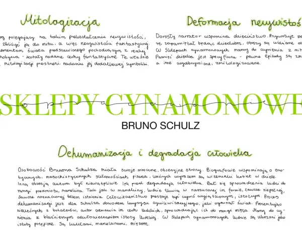Sklepy cynamonowe streszczenie: Dehumanizacja i degradacja człowieka. Bruno Schulz ukazuje mroczne obsesje, sprowadzając ludzi do rangi manekinów i mięsa.