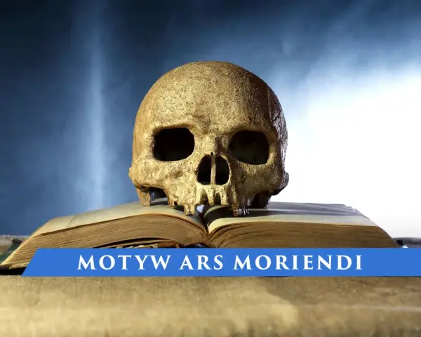 Czaszka na otwartej księdze, symbolizująca motyw ars bene moriendi – sztukę dobrego umierania.