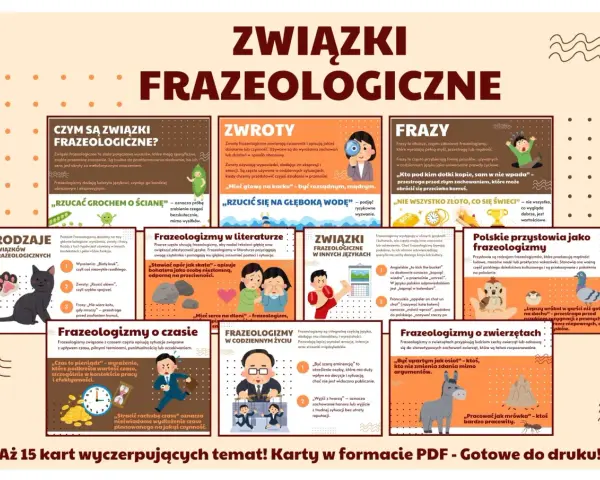Co to jest związek frazeologiczny? To stałe połączenie wyrazów o przenośnym znaczeniu, np. "mieć głowę na karku" – być mądrym.
