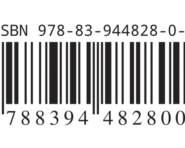 Kod kreskowy z numerem ISBN 978-83-944828-0-0. To unikalny identyfikator książki, który ułatwia jej wyszukiwanie.