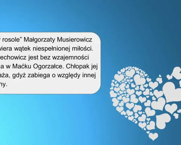 Opium w rosole streszczenie: Janina Krechowicz kocha Maćka Ogorzałkę, lecz on nie odwzajemnia jej uczuć, zabiegając o inną.