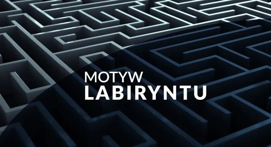 Skomplikowany labirynt, symbolizujący motyw labiryntu w literaturze, gdzie bohaterowie szukają wyjścia z życiowych zawiłości.