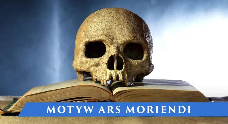 Czaszka na otwartej księdze, symbolizująca motyw ars bene moriendi – sztukę dobrego umierania.