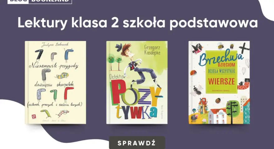 Lektury klasa 2: "Niesamowite przygody dziesięciu skarpetek", "Detektyw Pozytywka" i "Brzechwa dzieciom".