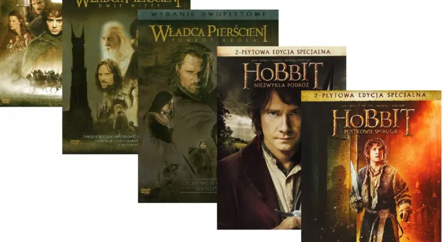 Kolekcja DVD z filmami "Władca Pierścieni" i "Hobbit". Ile części ma ta epicka saga?