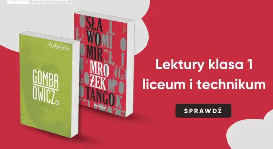 Lektury klasa 1 liceum i technikum: "Ferdydurke" i "Dżuma" na czerwonym tle. Sprawdź!