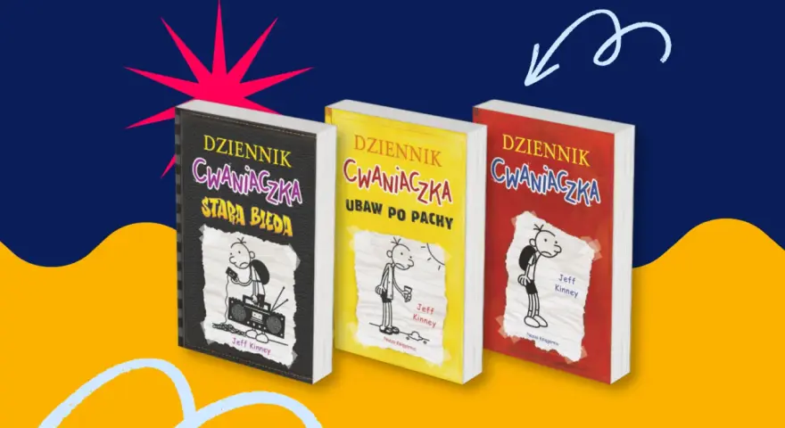 Kolekcja książek "Dziennik Cwaniaczka" w różnych tomach. Idealna dla fanów serii, którzy chcą poznać przygody Grega w odpowiedniej kolejności.