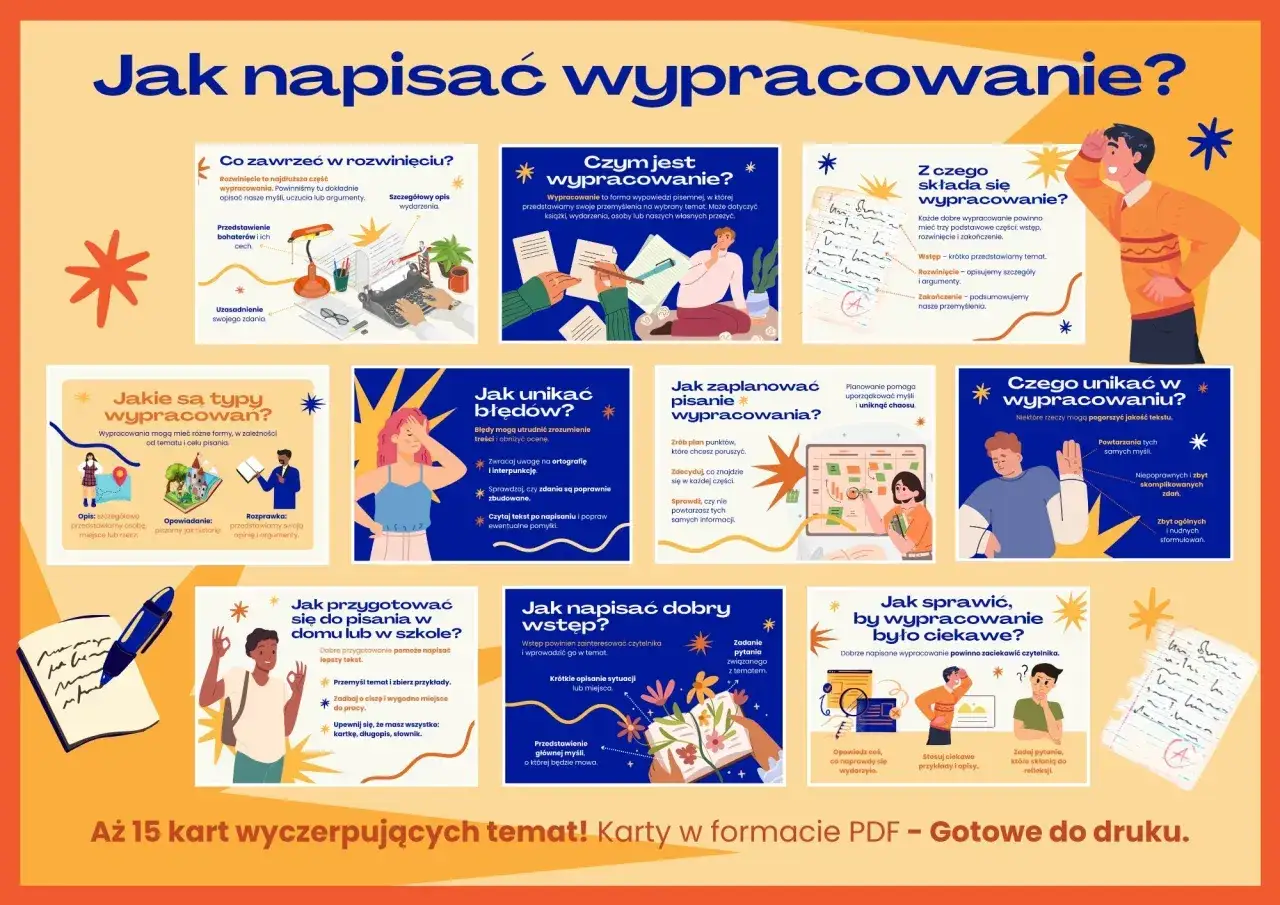 Co to jest wypracowanie? To forma pisemna, która pozwala przedstawić swoje przemyślenia na wybrany temat. Może dotyczyć książki, wydarzenia lub osobistych przeżyć.